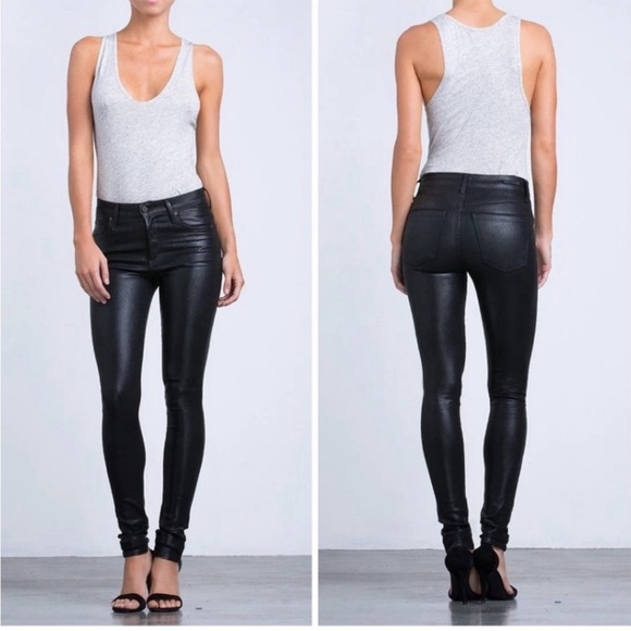 Citizens of Humanity Rocket High Rise Wax Coated Leatherette Skinny Jeans - Picture 4 of 14